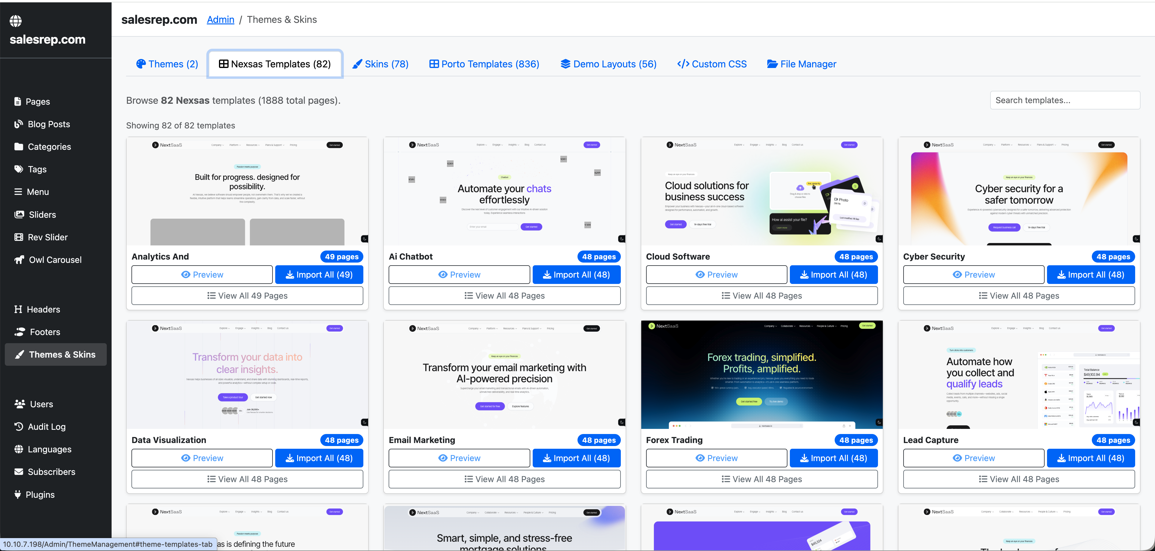 SalesRep CMS Themes and Templates